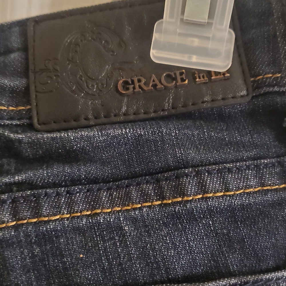Grace Dark Blue Boot Cut Size 29 Long Jeans - Picture 3 of 4